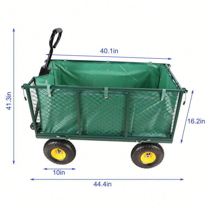 Transportable Green Flower Cart With Cloth Bag - Ideal For Firewood And Garden Essentials Image 5