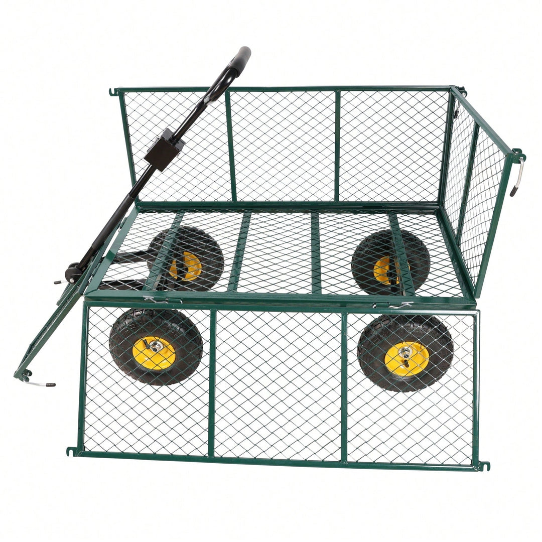 Transportable Green Flower Cart With Cloth Bag - Ideal For Firewood And Garden Essentials Image 7