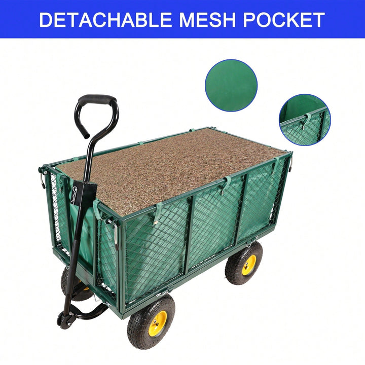 Transportable Green Flower Cart With Cloth Bag - Ideal For Firewood And Garden Essentials Image 9