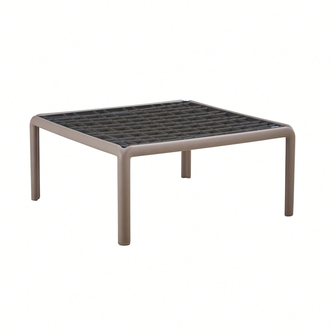 Weatherproof Outdoor Coffee Table and Cushioned Single Sofa Chair for Stylish Patio and Garden Relaxation Image 2