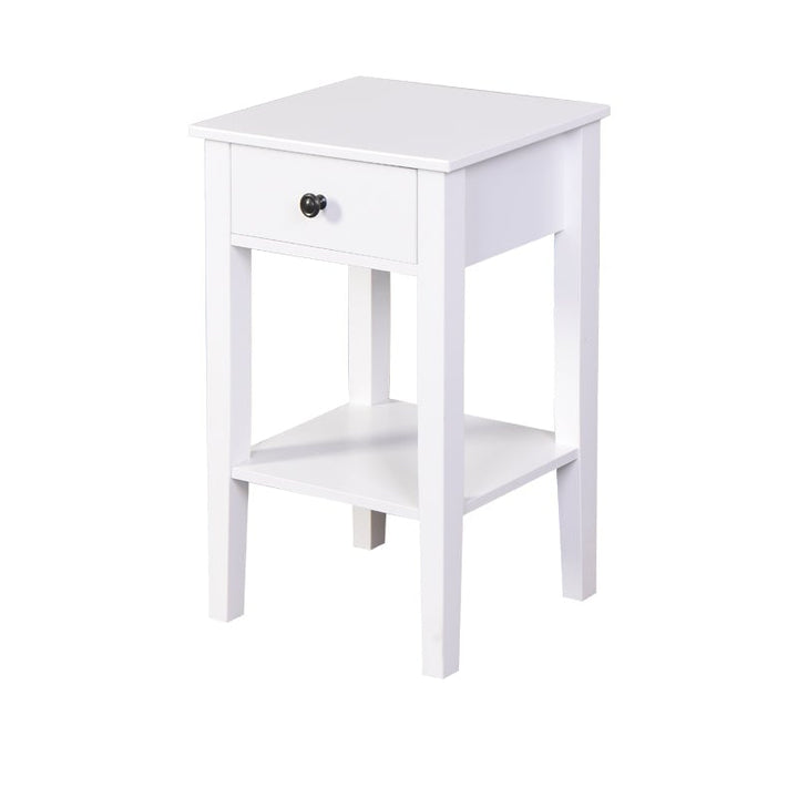 White Bathroom Floor-standing Storage Table with Drawer Image 2