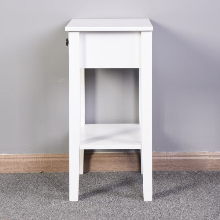 White Bathroom Floor-standing Storage Table with Drawer Image 5