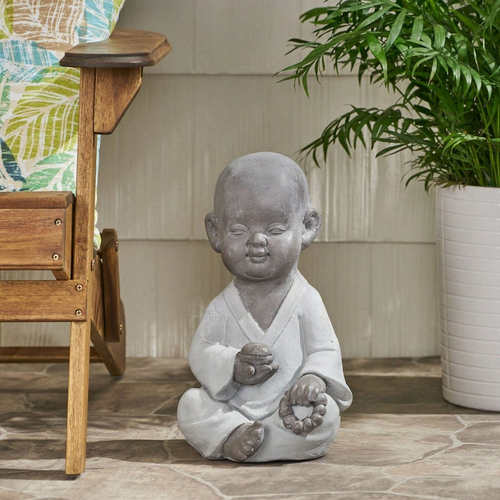 Whimsical Outdoor Monk Statue For Garden Decor And Tranquil Spaces Image 9