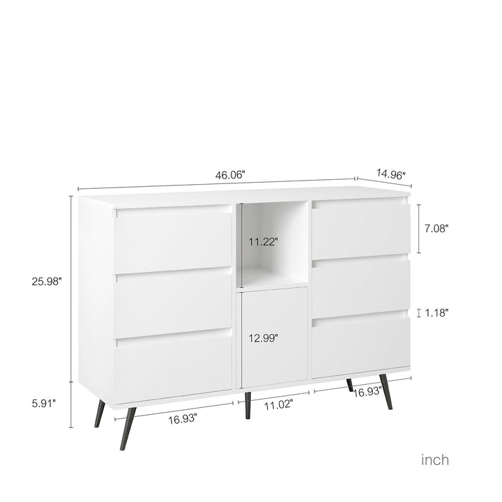 White High Gloss Living Room Sideboard Storage Cabinet with LED Light Modern Kitchen Buffet Wooden Display Unit Image 3