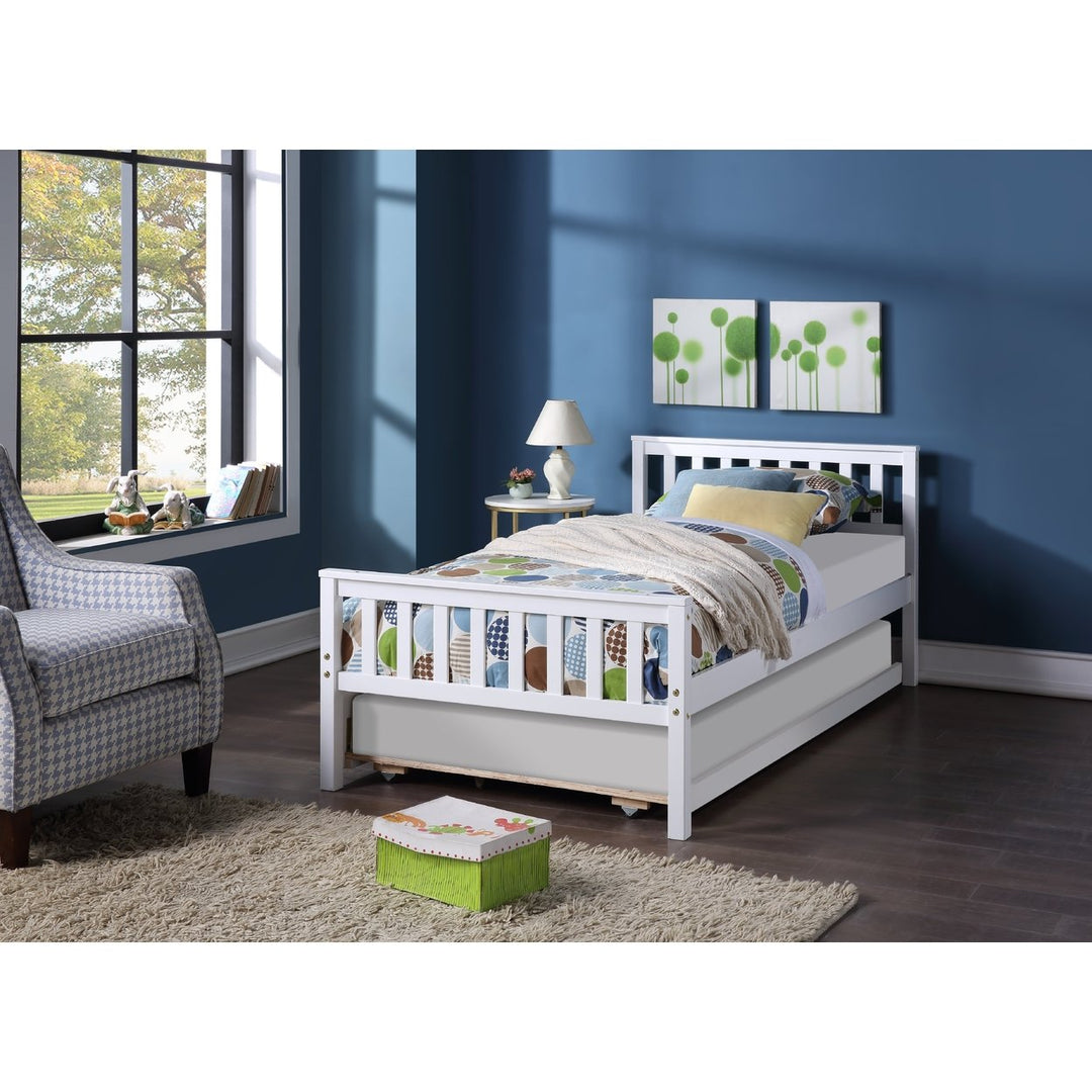 Space-Saving Twin Bed With Trundle And Headboard, No Box Spring Required, Ideal For Small Bedrooms And Living Spaces, Image 3