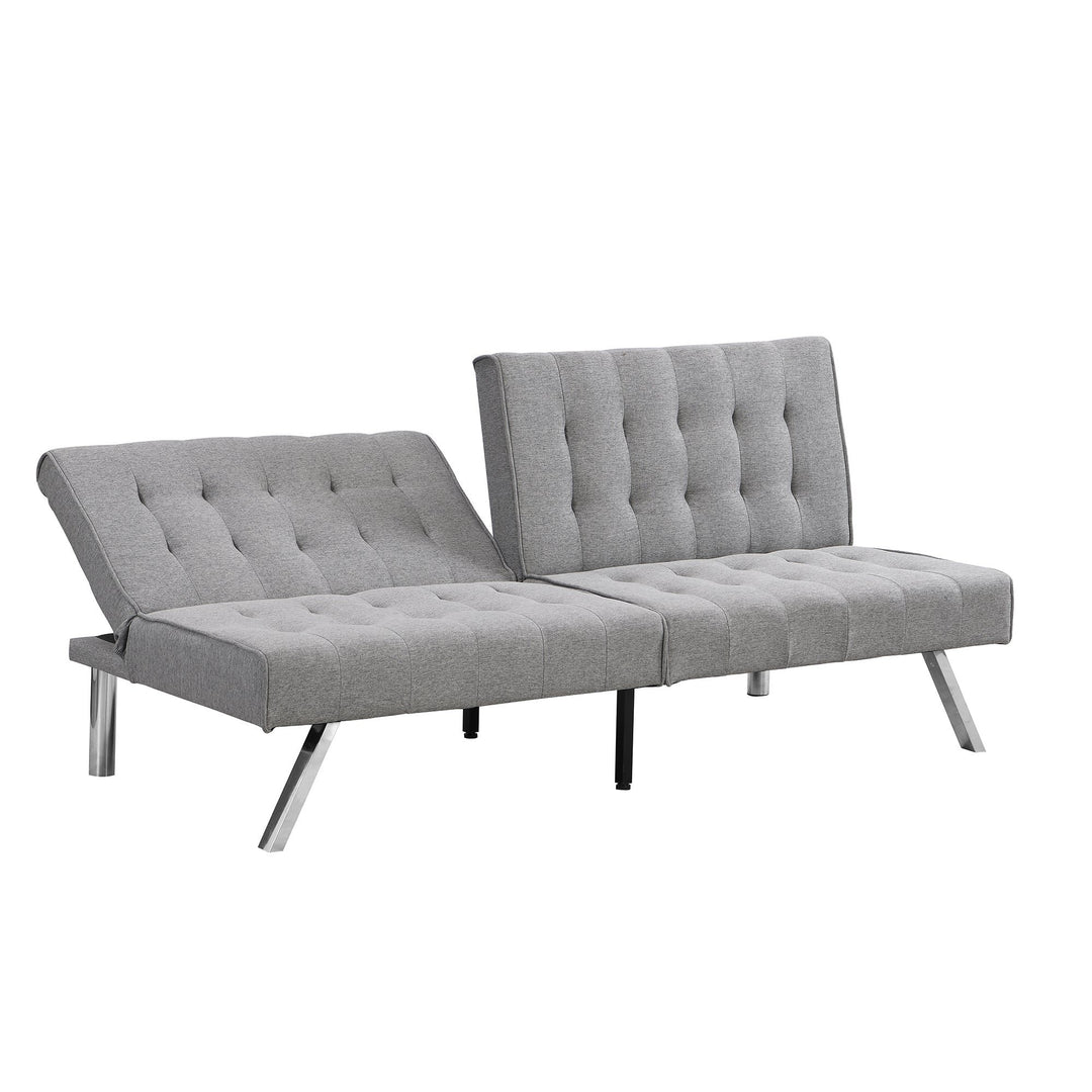 WOOD FRAME, STAINLESS LEG, FUTON, SOFA BED GREY Image 6