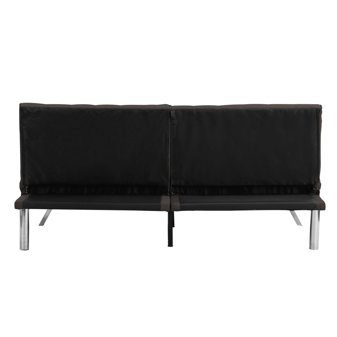 Wood Frame Futon Sofa Bed with Stainless Steel Legs Espresso Finish Image 11