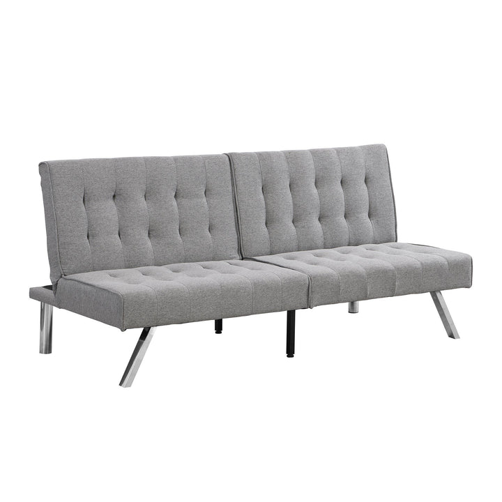 WOOD FRAME, STAINLESS LEG, FUTON, SOFA BED GREY Image 7