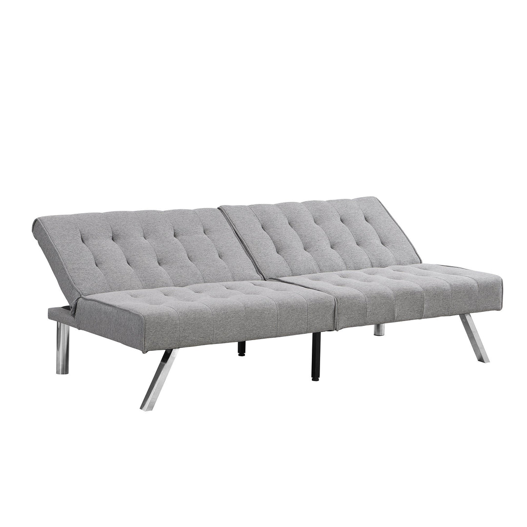 WOOD FRAME, STAINLESS LEG, FUTON, SOFA BED GREY Image 8