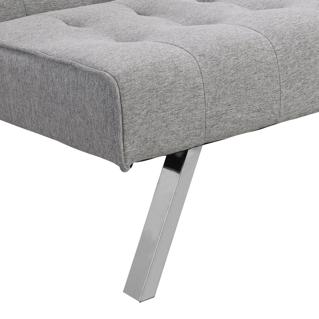 WOOD FRAME, STAINLESS LEG, FUTON, SOFA BED GREY Image 10