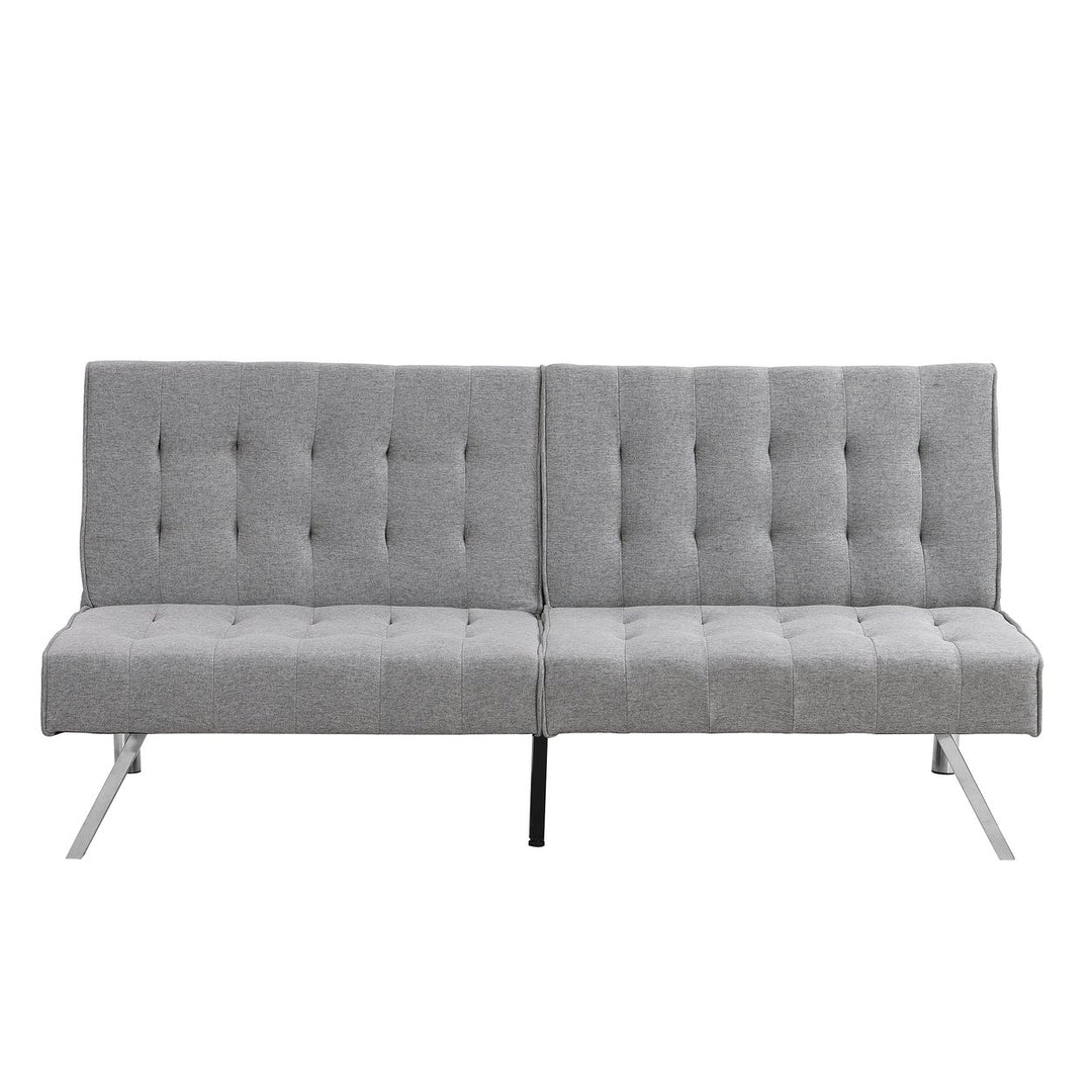 WOOD FRAME, STAINLESS LEG, FUTON, SOFA BED GREY Image 12