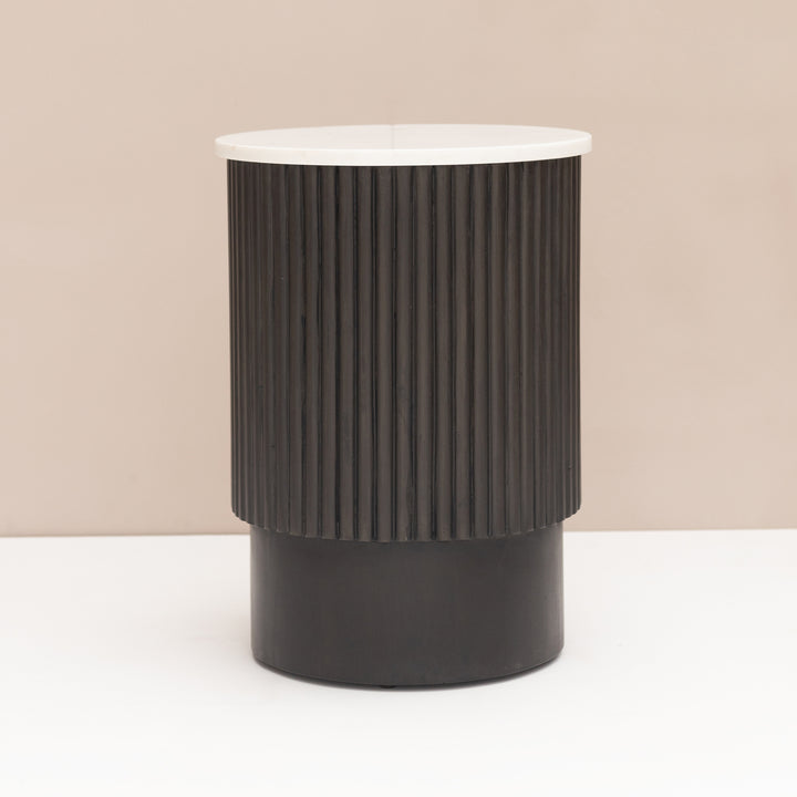 Enzo Side Table -Black Base/Marble Top Image 4