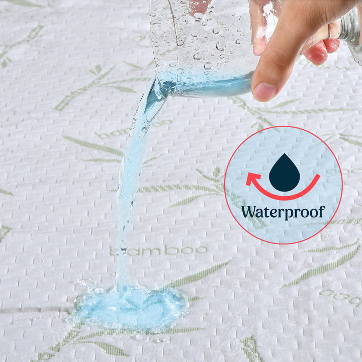 Waterproof Bamboo Mattress Protector Soft Breathable Mattress Topper Image 2