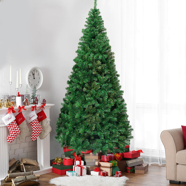 Costway 5Ft/6Ft/7Ft/8Ft Artificial PVC Christmas Tree W/Stand Holiday Season Indoor Outdoor Green Image 8