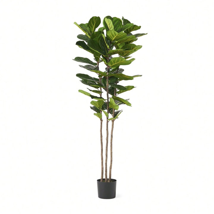 180CM Artificial Fiddle Leaf Fig Tree With 72 Lush Green Leaves For Home And Image 1