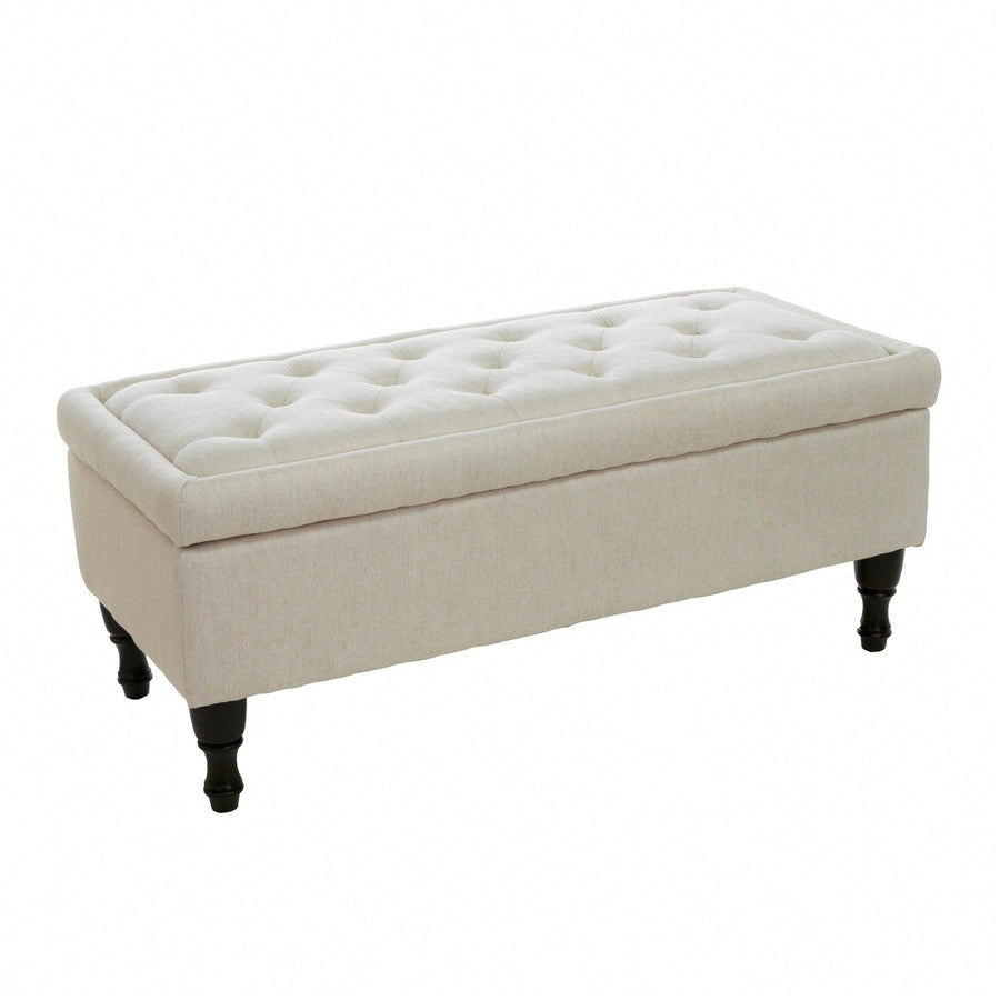 Elegant Storage Ottoman Bench For Living Room And Bedroom Organization Image 1