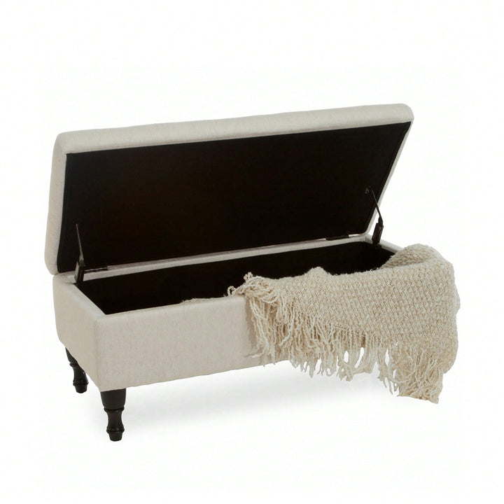 Elegant Storage Ottoman Bench For Living Room And Bedroom Organization Image 2