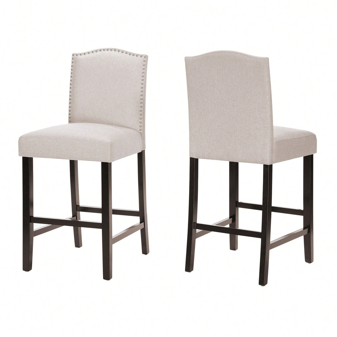 Set Of 2, Stylish Modern Counter Stool With Comfortable Seat And Sleek Design For Kitchen Or Bar Use Image 1