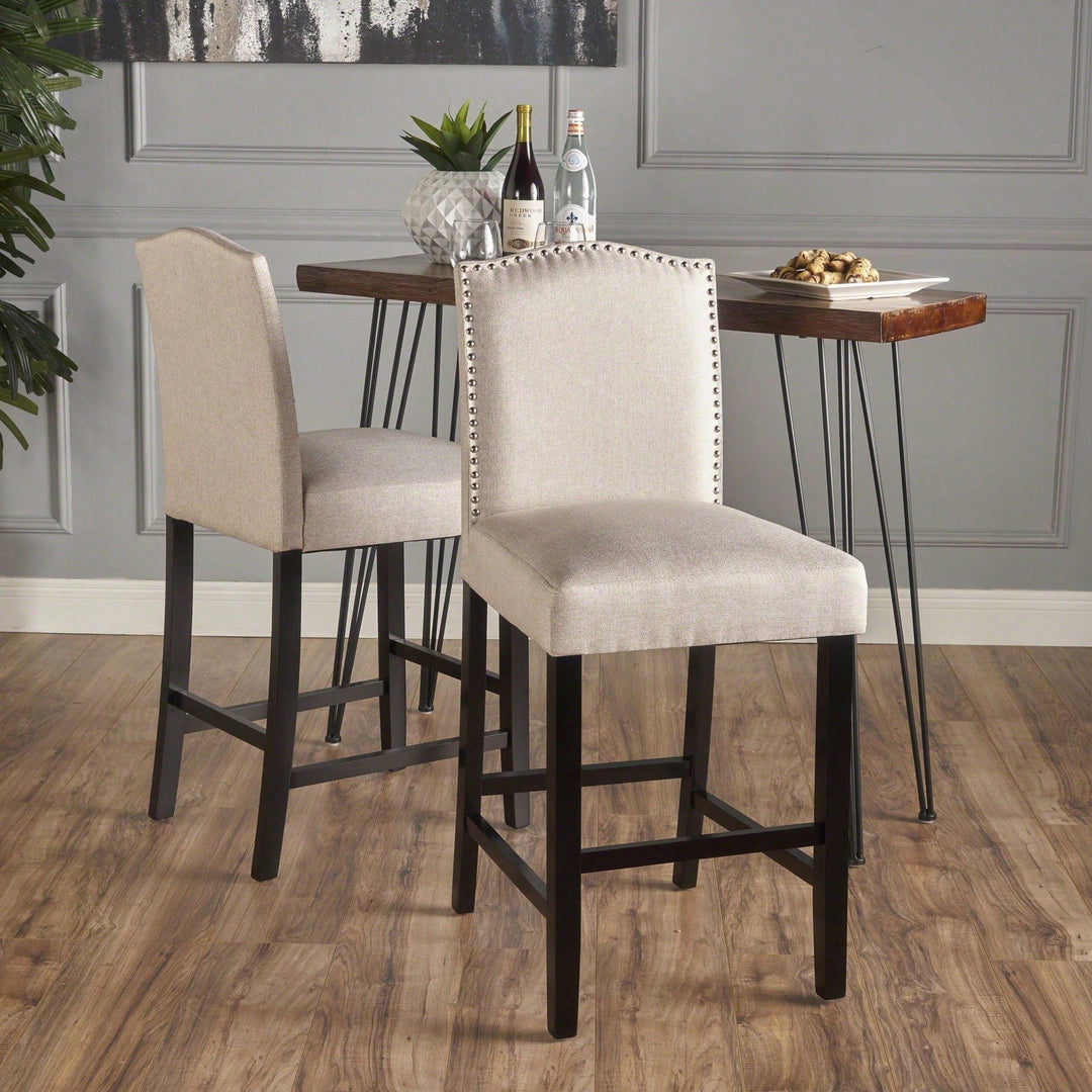 Set Of 2, Stylish Modern Counter Stool With Comfortable Seat And Sleek Design For Kitchen Or Bar Use Image 2