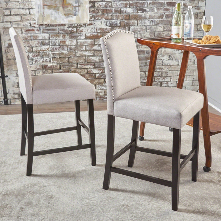 Set Of 2, Stylish Modern Counter Stool With Comfortable Seat And Sleek Design For Kitchen Or Bar Use Image 3