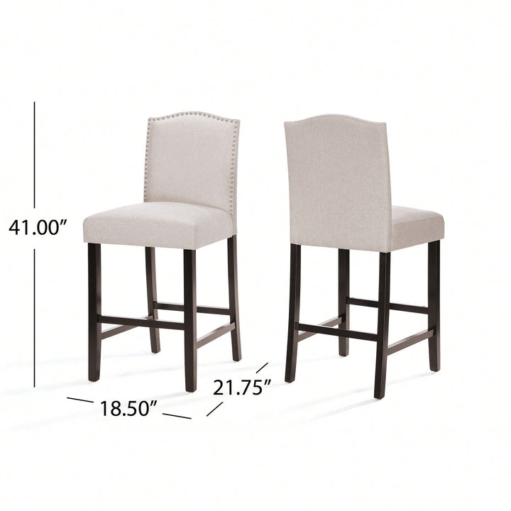 Set Of 2, Stylish Modern Counter Stool With Comfortable Seat And Sleek Design For Kitchen Or Bar Use Image 4