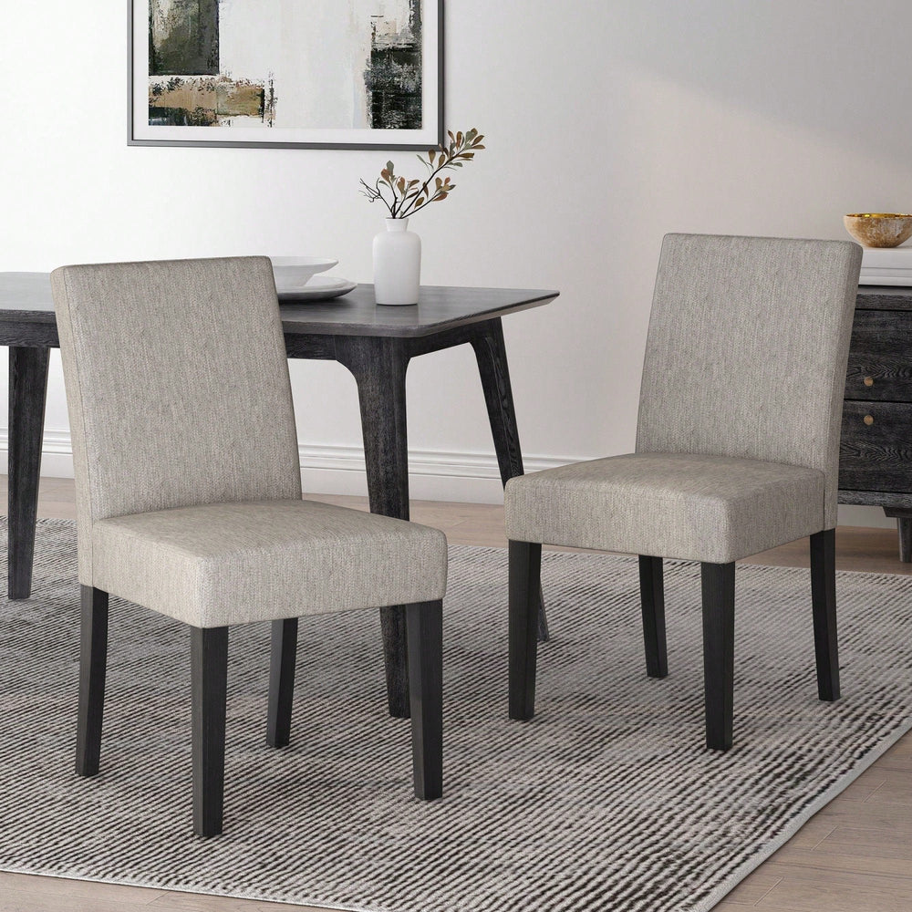 Set Of 2, Elegant Upholstered Dining Chair With Modern Design And Sturdy Frame Image 2