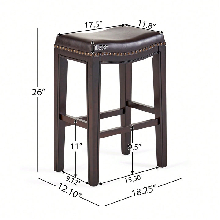 Set Of 2 Stylish Studded Counter Stools For Modern Image 6