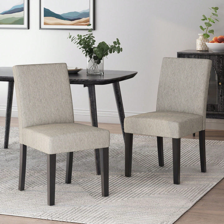 Set Of 2, Elegant Upholstered Dining Chair With Modern Design And Sturdy Frame Image 3