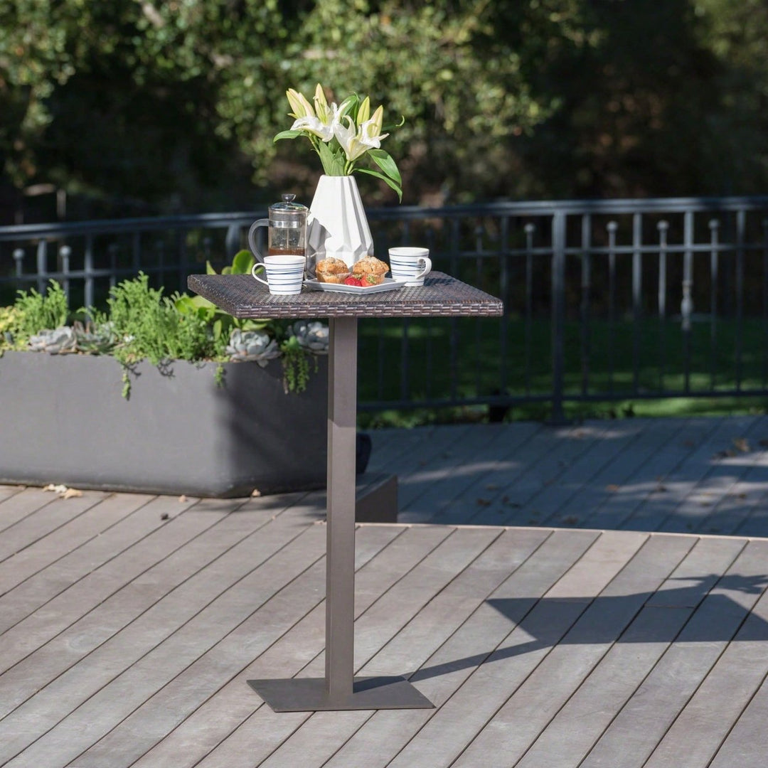 26 Inch Square Outdoor Bar Table For Patio And Garden Use Image 11