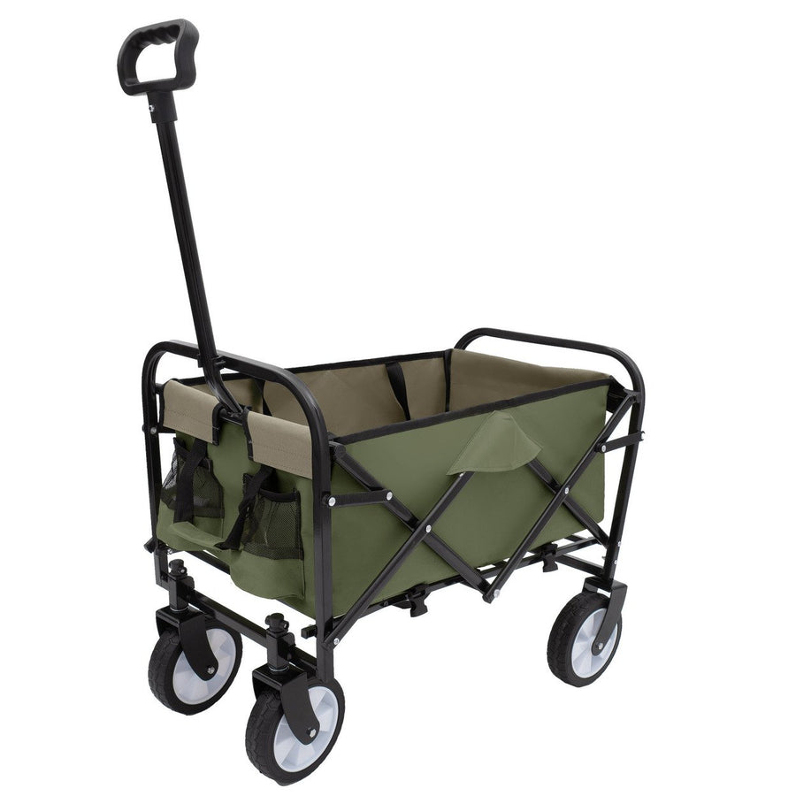 Collapsible Utility Wagon Cart with Strapping System, Supports 225lbs All-Terrain Wheels Purple Image 1