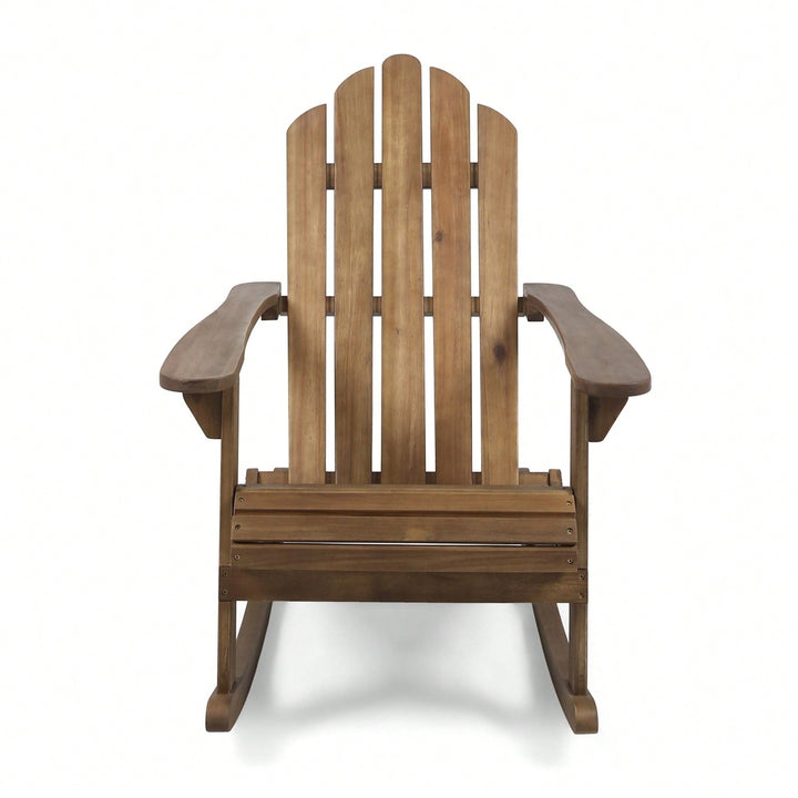 Classic Adirondack Style Rocking Chair For Outdoor Relaxation And Comfort Image 1