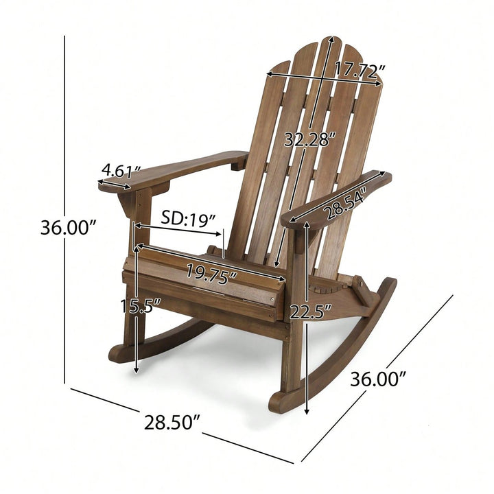 Classic Adirondack Style Rocking Chair For Outdoor Relaxation And Comfort Image 6