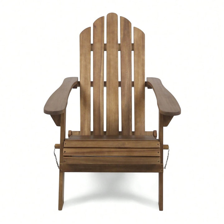 Comfortable Foldable Adirondack Chair For Outdoor Relaxation And Patio Use Image 1