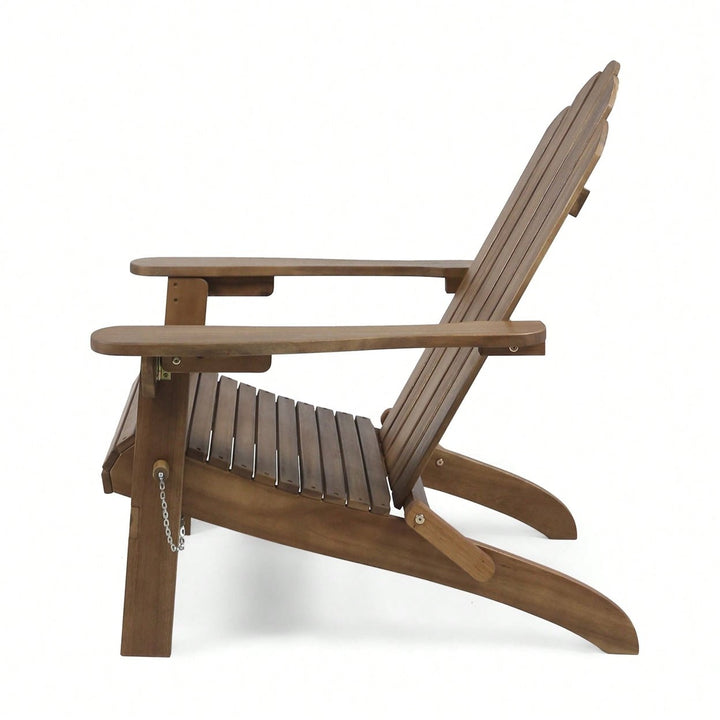 Comfortable Foldable Adirondack Chair For Outdoor Relaxation And Patio Use Image 3