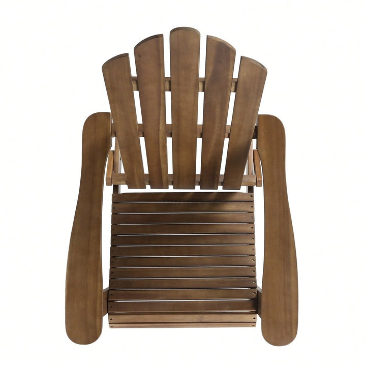 Comfortable Foldable Adirondack Chair For Outdoor Relaxation And Patio Use Image 4