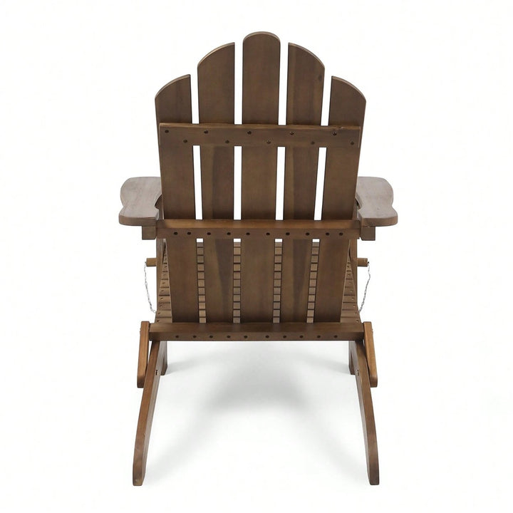 Comfortable Foldable Adirondack Chair For Outdoor Relaxation And Patio Use Image 5