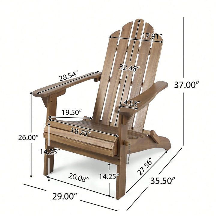 Comfortable Foldable Adirondack Chair For Outdoor Relaxation And Patio Use Image 6