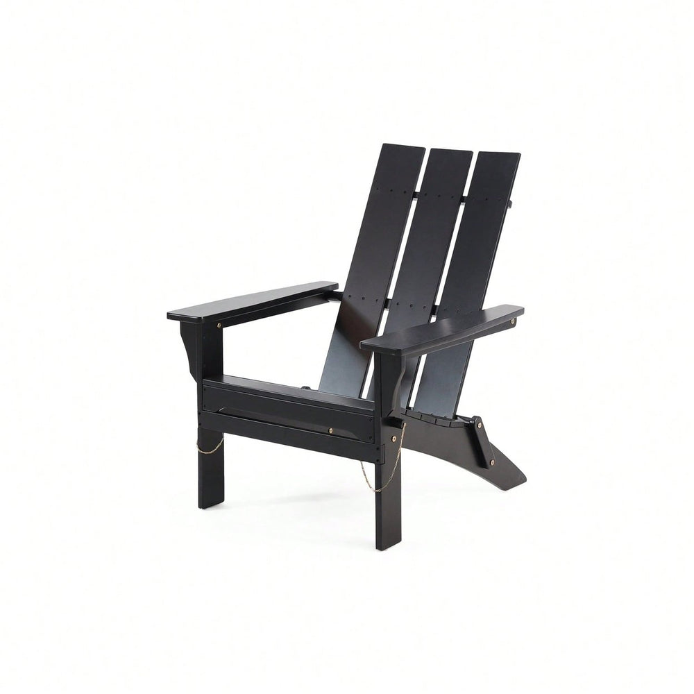 Comfortable Foldable Adirondack Chair For Outdoor Relaxation And Stylish Patio Seating Image 2