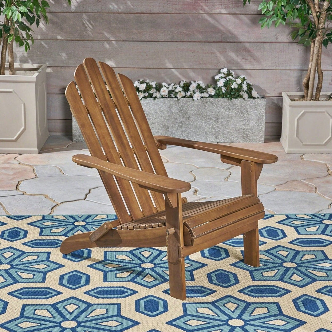 Comfortable Foldable Adirondack Chair For Outdoor Relaxation And Patio Use Image 10