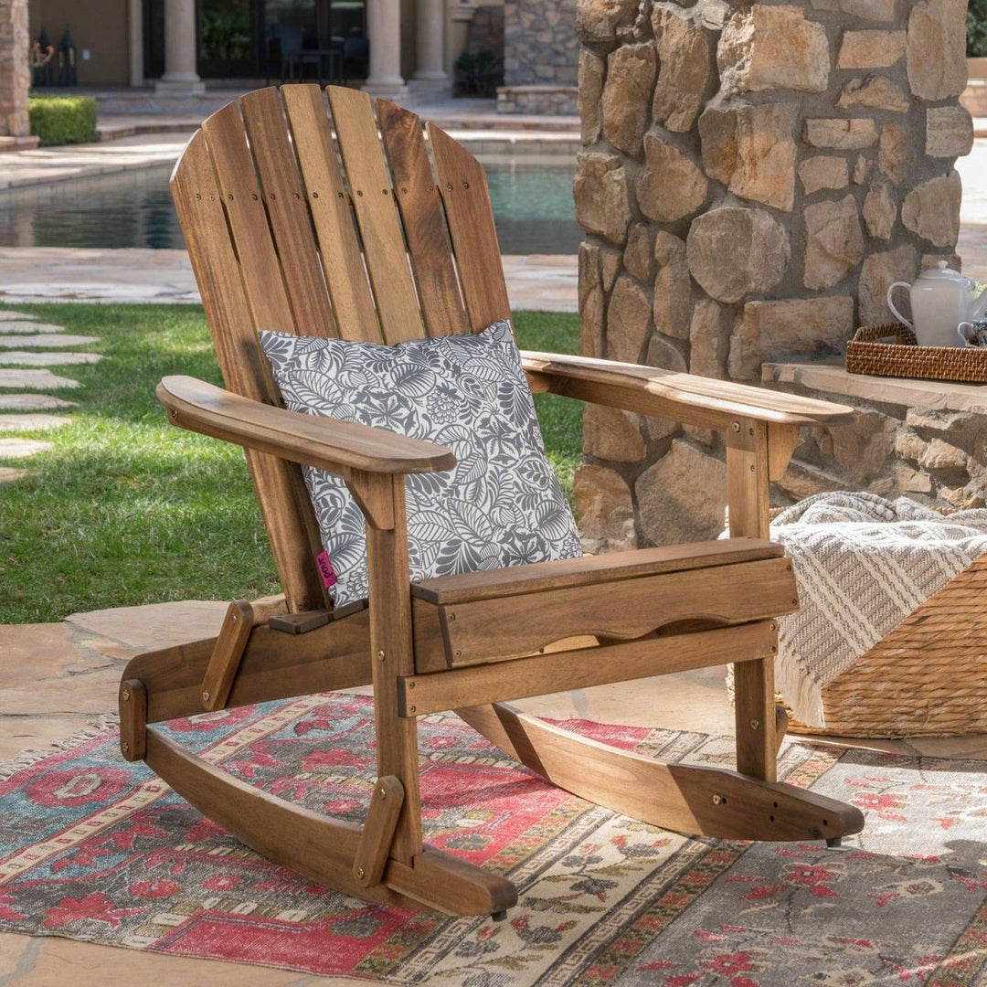 Comfortable Outdoor Adirondack Rocking Chair For Relaxation And Leisure Image 10