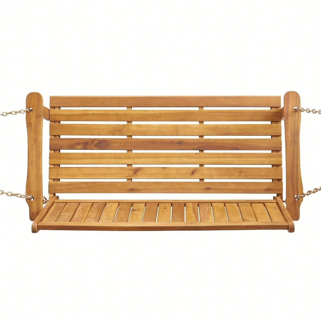 Elegant Outdoor Porch Swing With Comfortable Cushions And Sturdy Frame Image 2