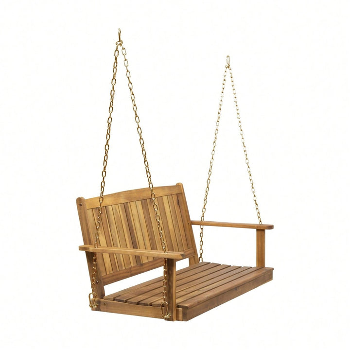 Elegant Outdoor Porch Swing With Comfortable Cushions And Sturdy Frame Image 3