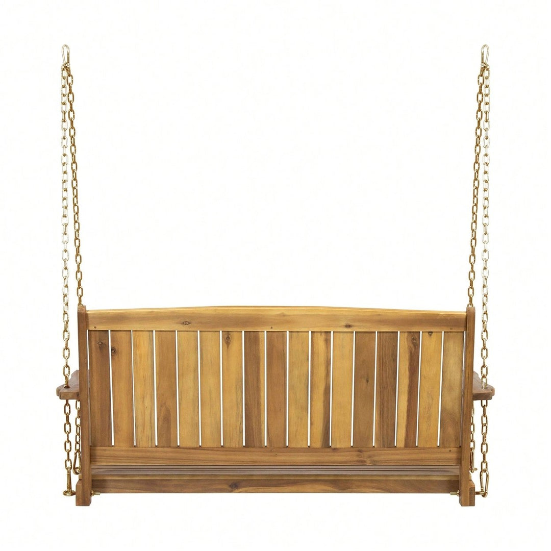 Elegant Outdoor Porch Swing With Comfortable Cushions And Sturdy Frame Image 5