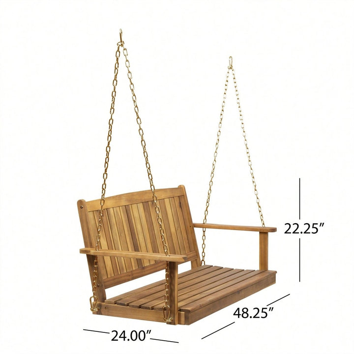 Elegant Outdoor Porch Swing With Comfortable Cushions And Sturdy Frame Image 6