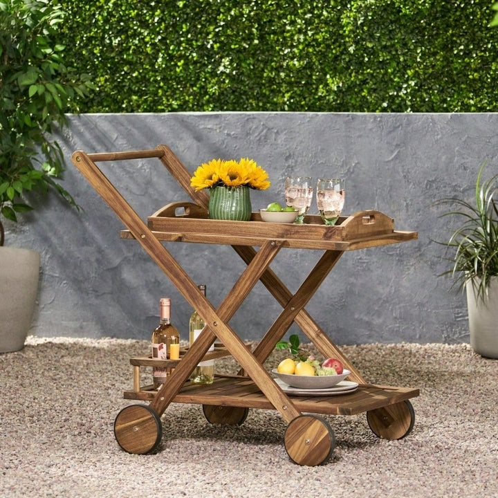 Elegant Gold Bar Cart With Glass Shelves And Wheels For Entertaining Image 10