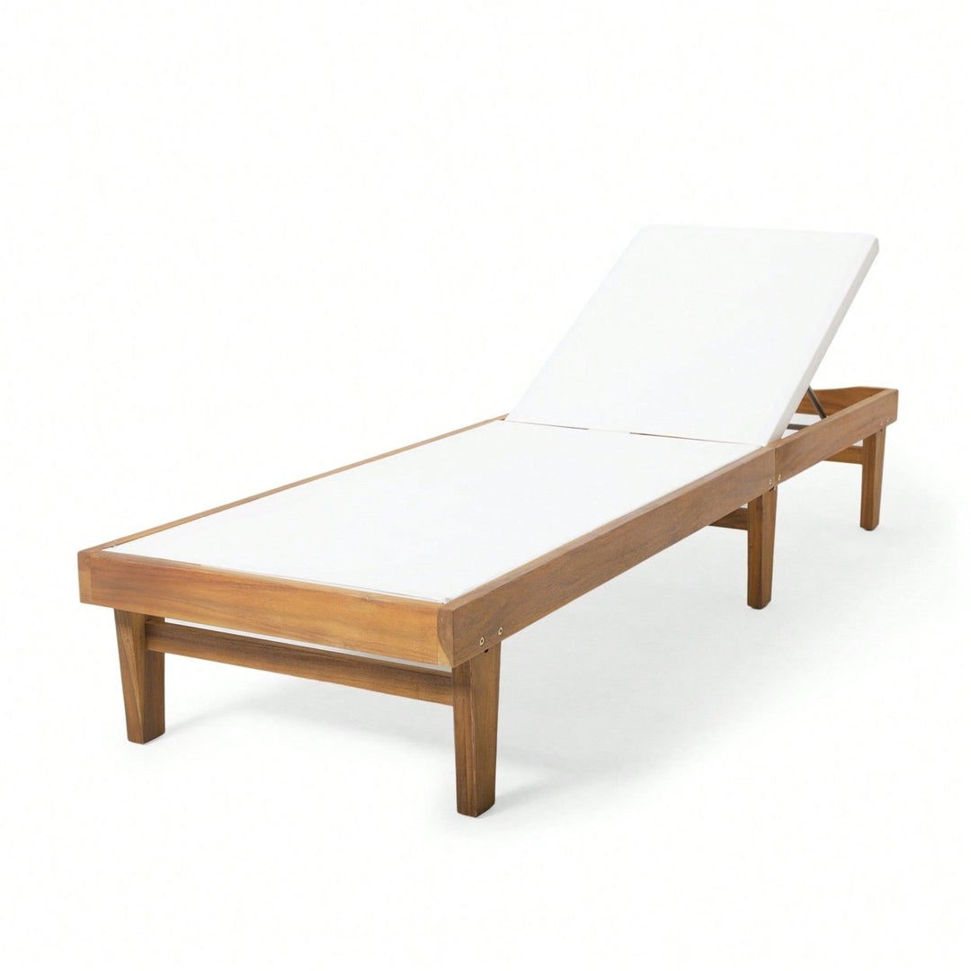 Mesh Outdoor Chaise Lounge For Relaxation And Comfort White Image 3