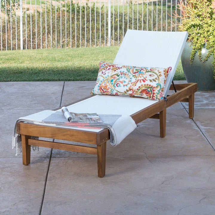 Mesh Outdoor Chaise Lounge For Relaxation And Comfort White Image 11