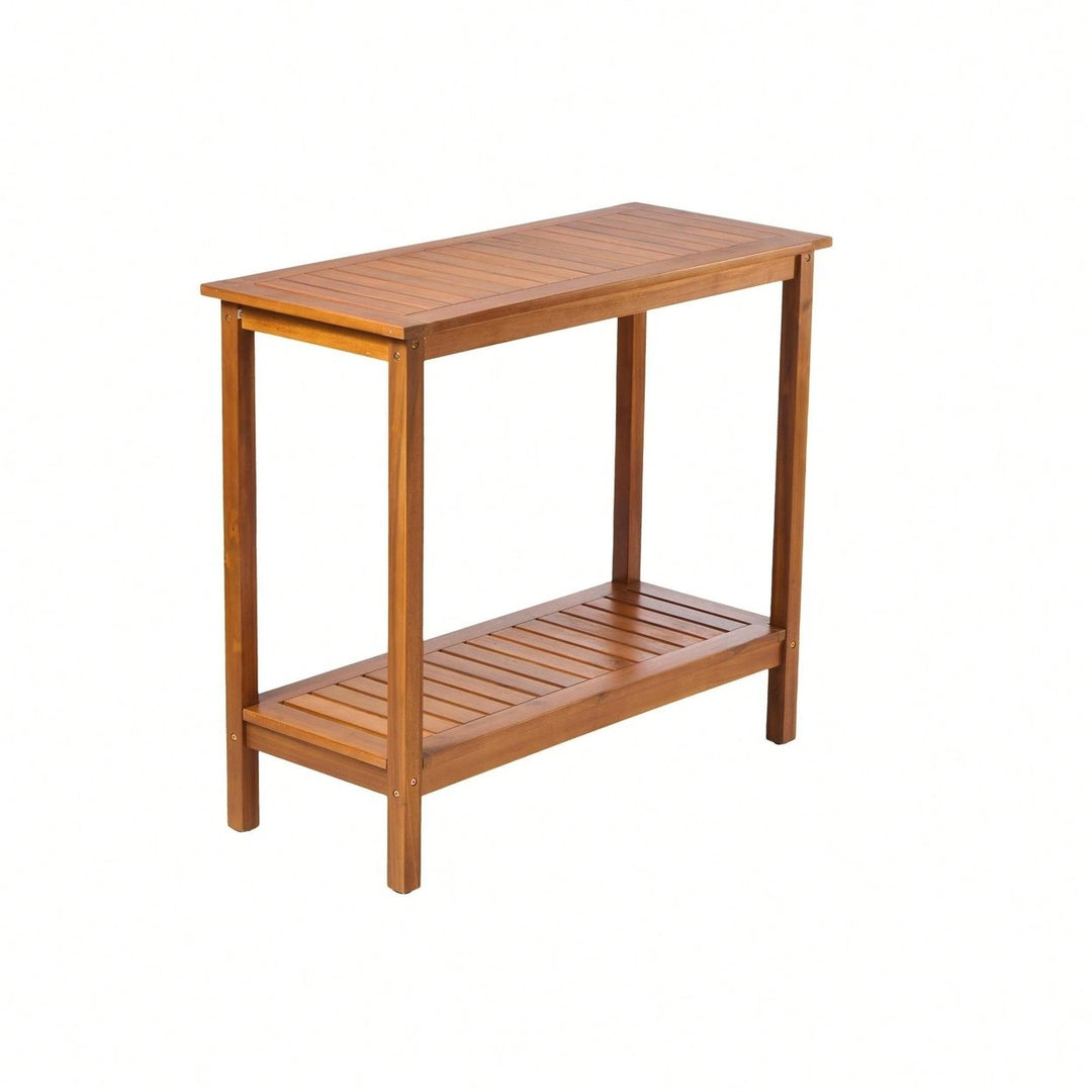 Light Brown Acacia Wood Potting Table For Garden Balcony And Garage Image 3