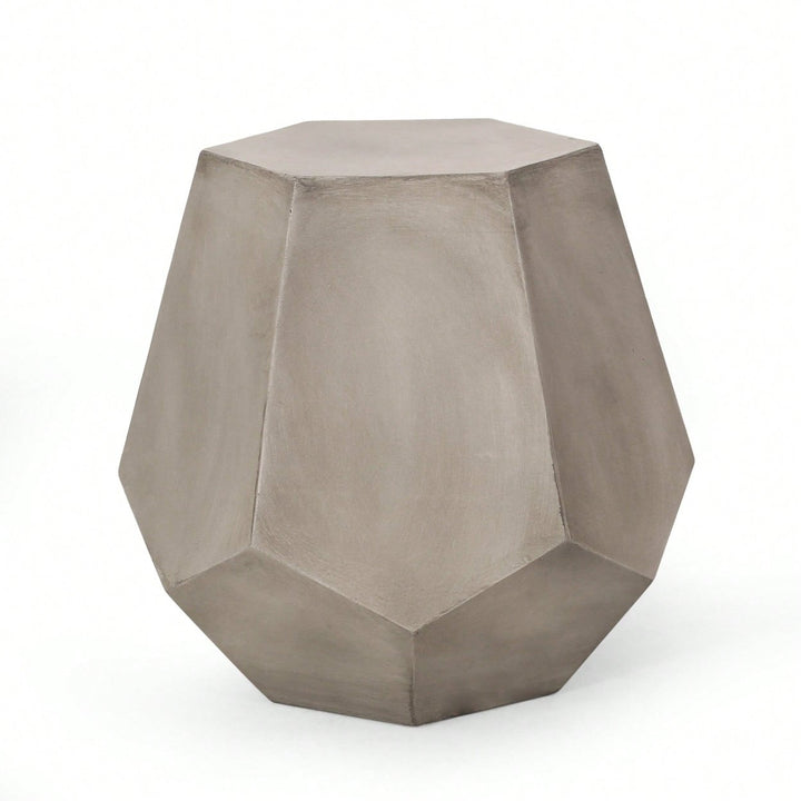 Light Grey Outdoor Side Table For Patio And Garden Image 1