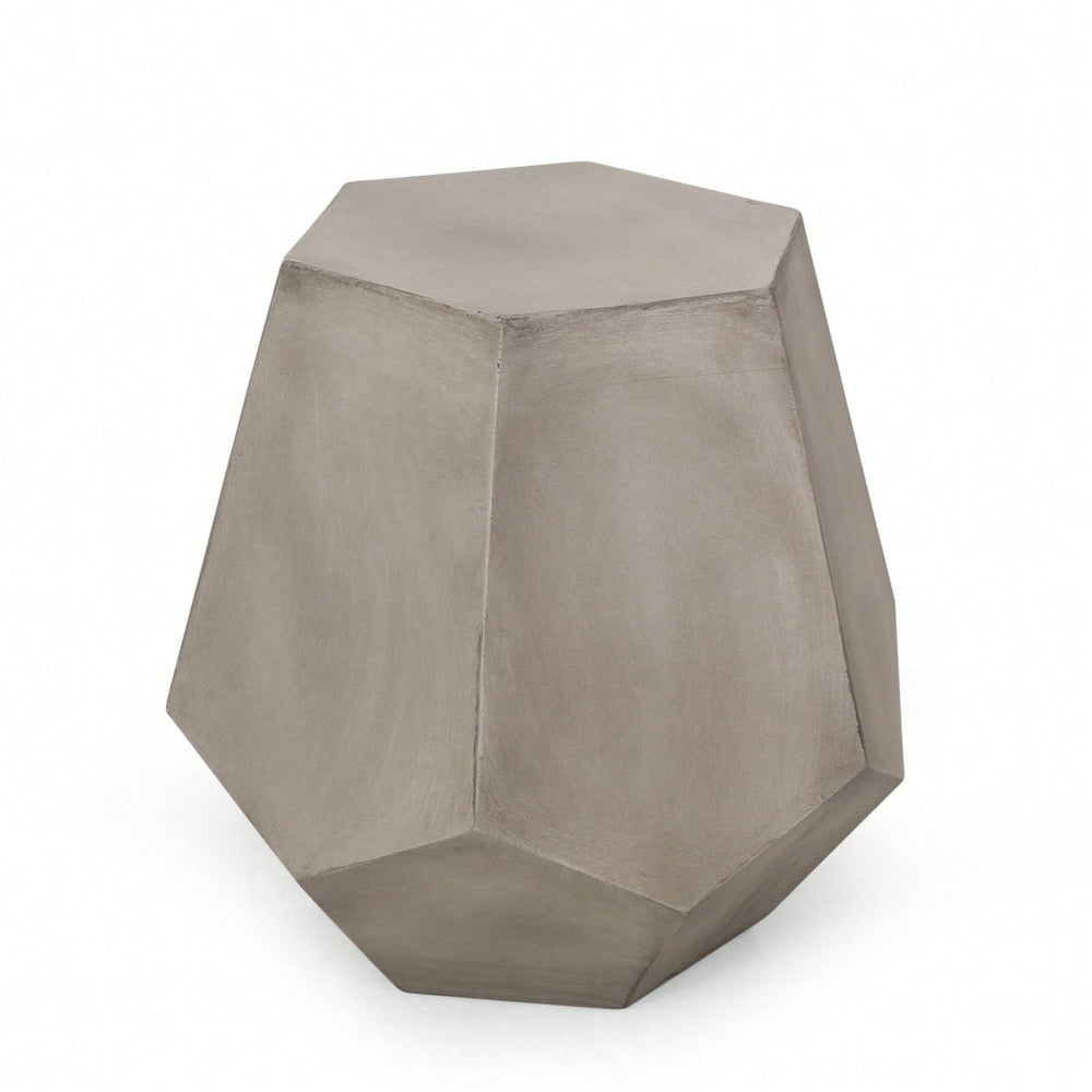 Light Grey Outdoor Side Table For Patio And Garden Image 2